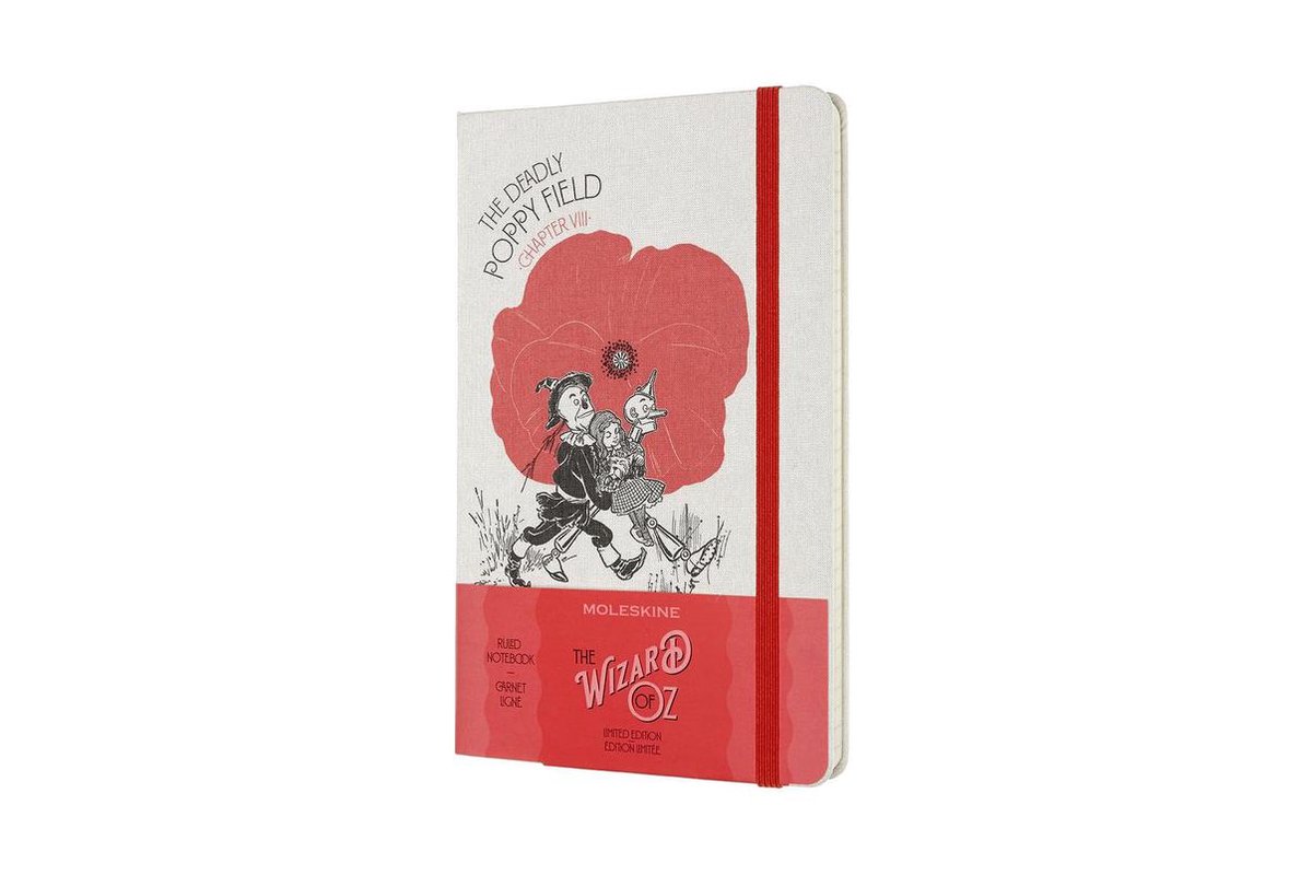 Moleskine Limited Edition Notebook Wizard of Oz, Large, Ruled, Poppy Field (5 X 8.25) - Notebook - 8056420851267