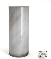 Vase design Cylinder - Fidrio GREY / OPAL - verre, soufflé à la bouche - diamètre 20 cm, hauteur 40 cm