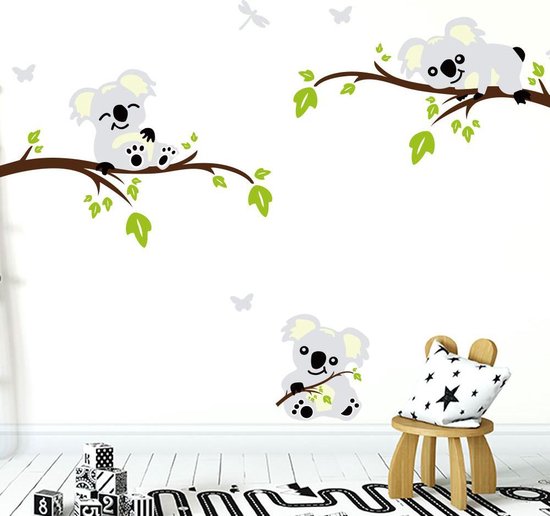 Vwist Muursticker Koala Beertjes - Kinderkamer - Babykamer - Takken met Koala Beertjes - XXL Muursticker - 200 x 180 CM