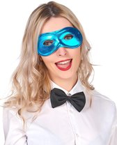 NINGBO PARTY SUPPLIES - Metaal-blauw masker voor volwassenen - Maskers > Masquerade masker