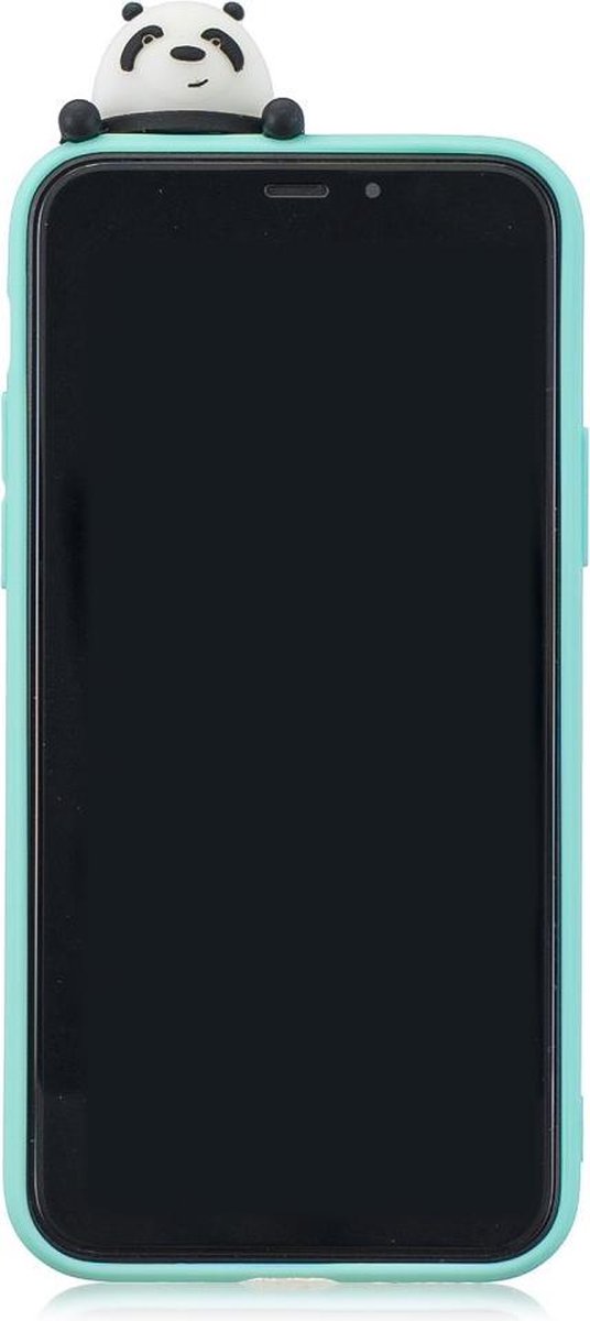 Speelse softcase met pandabeer voor iPhone 11 Pro 5.8 inch - Groen