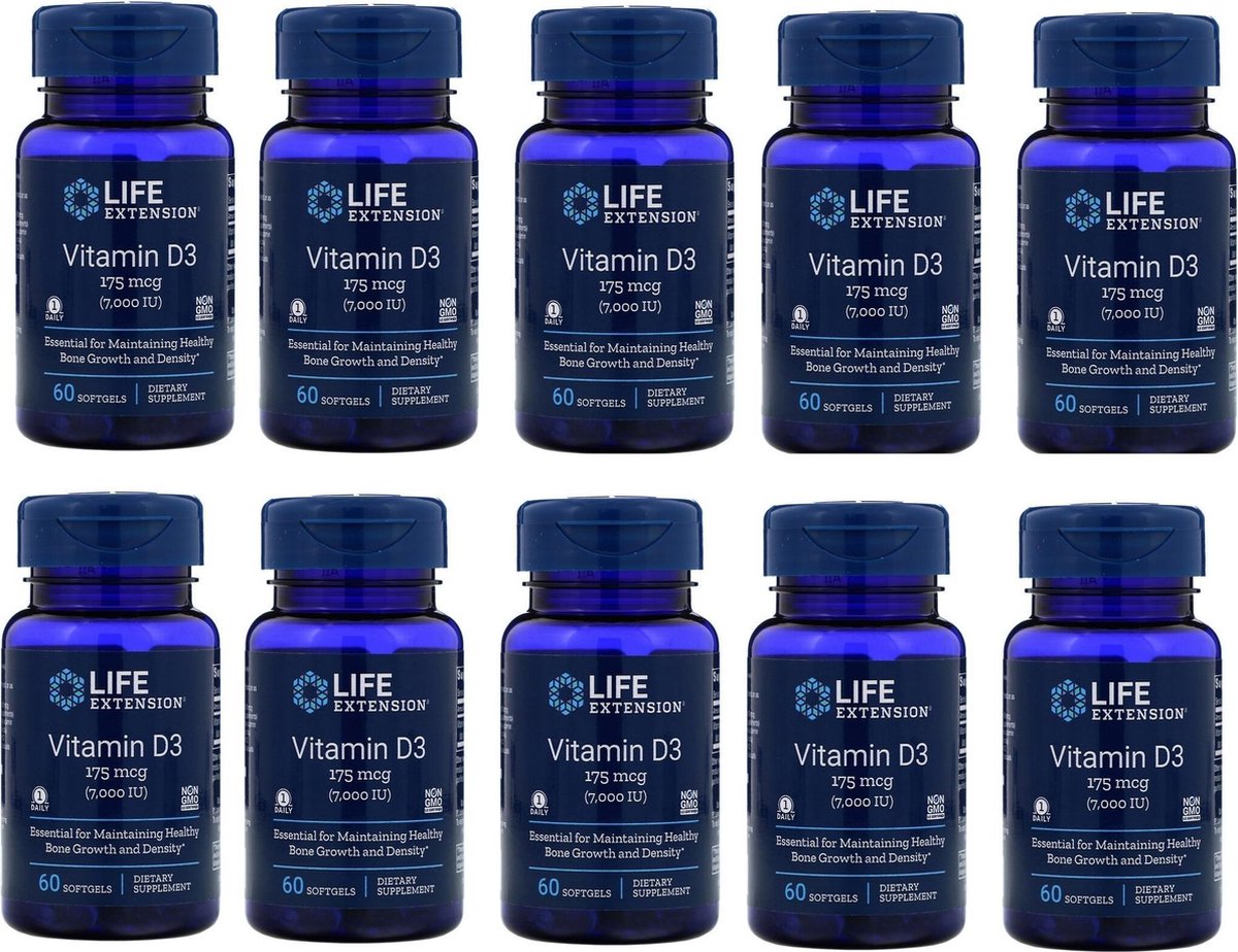 Vitamin D3, 7,000 IU, 10-pack | bol.com