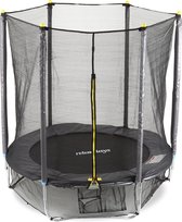 Relaxdays 3-delige trampoline set buiten - tuintrampoline - vangnet - framenet - 183 cm
