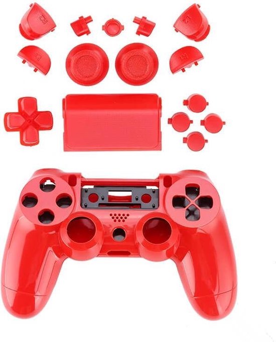 PS4 controller replacement shell V1 set Rood Glossy