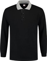 Tricorp Polo Sweater Contrast  301006 Zwart / Grijs - Maat L