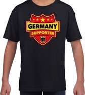 Duitsland / Germany schild supporter  t-shirt zwart voor kindere L (146-152)