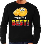 Funny emoticon sweater You are the best zwart heren S (48)