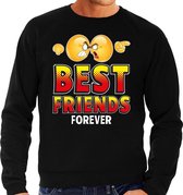 Funny emoticon sweater Best friends forever zwart heren M (50)