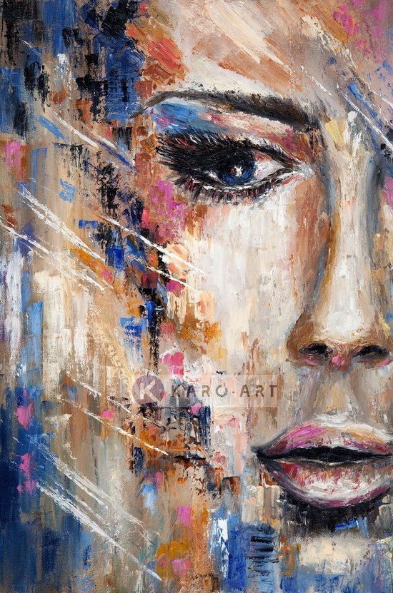 Schilderij - Vrouw in kleuren , Multikleur , 2 maten , Premium Print,  Abstracte... | bol.com
