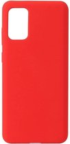Silicone case Samsung Galaxy S20 Plus - rood + glazen screen protector