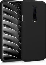 Silicone case OnePlus 7 Pro - zwart + glazen screen protector