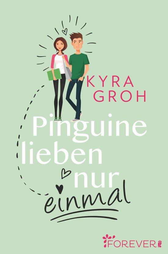 Titre du livre Pinguine lieben nur einmal, avec une illustration de couple.