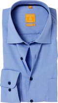 Redmond modern fit overhemd - blauw - Strijkvriendelijk - Boordmaat: 37/38