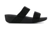 FitFlop   Slippers / Slides Dames / Damesschoenen - Mina Slide Crysta -   Hoogte 4.5 cm - Zwart - Maat 37