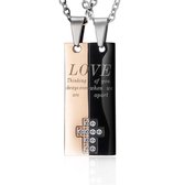 LOVE Ketting Set - Romantisch Liefdes Cadeau - Geschenkset Mannen Vrouwen - Cadeau voor Vrouw - Valentijn Cadeautje voor Hem - Valentijnsdag