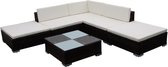 Tuin Loungeset Bruin (Incl LW Fleece deken) - Lounge bank tuin - Tuinbank - Loungebank - Tuinset - Tafelset tuin - Bistroset