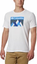 Columbia M Alpine Way Graphic Tee Outdoorshirt Heren - White Peak Fun - Maat S