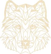 Husky Geometrisch Hout 70 x 75 cm Light Wood - Honden - Wanddecoratie