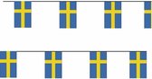 2x Papieren slinger Zweden 4 meter - Zweedse vlag - Supporter feestartikelen - Landen decoratie/versiering