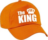 Casquette / casquette The King orange avec lettres blanches et couronne pour homme - King's Day - casquette de déguisement / casquette de fête