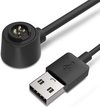 Zwarte USB-oplaadkabel met magnetische connector met 4 pinnen.