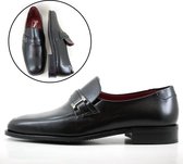 Stravers - Maat 38 Loafers Zwart Leer Heren. Nette Instappers met Rubberzool Kleine Maten