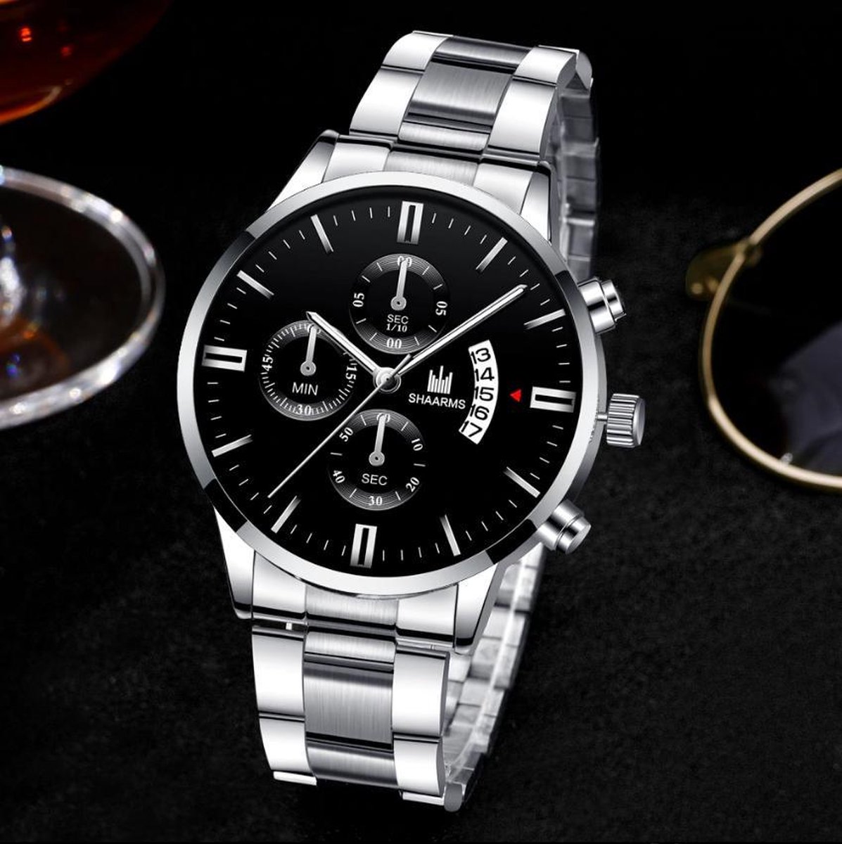 WiseGoods - Luxe Herenhorloge - Horloge Heren met Stalen Band - Quartz -  Zilverkleurig | bol.com