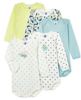 Set van 5 rompertjes met lange mouwen babyjongen