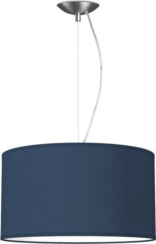 Home Sweet Home hanglamp Bling - verlichtingspendel Deluxe inclusief lampenkap - lampenkap 40/40/22cm - pendel lengte 100 cm - geschikt voor E27 LED lamp - donkerblauw
