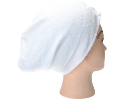 Witte Microvezel Handdoek Droogt Uw Natte Hoofdhaar 7x Sneller – Wit| Absorberende Voorgevormde Hoofdhanddoek Geschikt Voor Drogen van Kort en Lang Kapsel | Haartulband Voor Snel Opdrogen van Nat Haar Na het Douchen of Baden | Haarwikkels