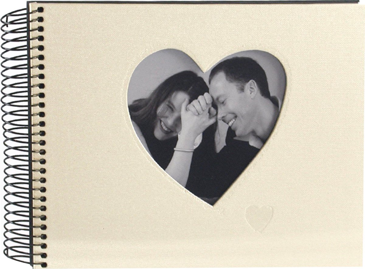 Goldbuch Chromo spiraal album 24x17 beige heart zwarte blad
