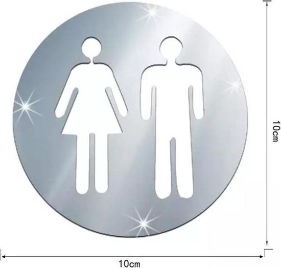 Per ongeluk gazon Productiviteit Toilet Sticker Set - Heren en Dames - Wc bordje - Deur - Man Vrouw - sticker  - Zilver | bol.com