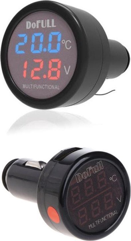 Thermomètre Voltmètre 12v sur Allume-Cigare