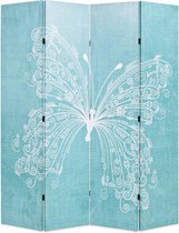 Kamerscherm inklapbaar vlinder 160x170 cm blauw