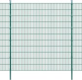 Dubbelstaafmatten en palen 2008x2230 mm 32 m groen