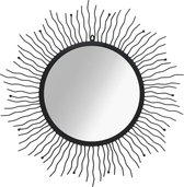 Wandspiegel sunburst 80 cm zwart