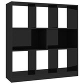 Boekenkast 97,5x29,5x100 cm spaanplaat hoogglans zwart