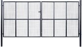 Tuinhek 400x175 cm mesh gegalvaniseerd staal grijs