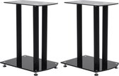 Speaker standaard 2 st aluminium veiligheidsglas zwart