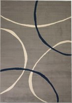 Vloerkleed modern cirkel ontwerp 120x170 cm grijs