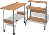 2-delige computer bureauset (bruin)