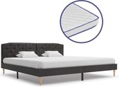 Bed met traagschuim matras stof zwart 180x200 cm