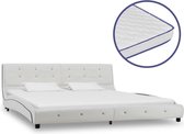 Bed met traagschuim matras kunstleer wit 180x200 cm