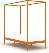 Hemelbedframe massief grenenhout honingbruin 90x200 cm