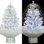 Kerstboom sneeuwend met paraplubasis 75 cm wit