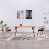 Eetkamerstoelen 2 st gebogen hout en kunstleer zwart