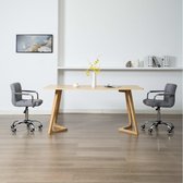 Eetkamerstoelen draaibaar 2 st stof lichtgrijs