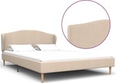 Bedframe stof beige 140x200 cm