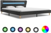 Bedframe met LED jute donkergrijs 180x200 cm