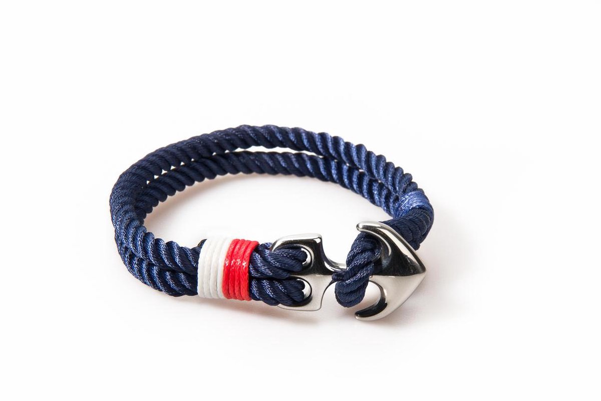 Anker Armband voor Heren en Dames - Blauw Geweven Armband - Verstelbare Mannen en Vrouwen Armband - Gratis Luxe Cadeauverpakking - Unisex Armband